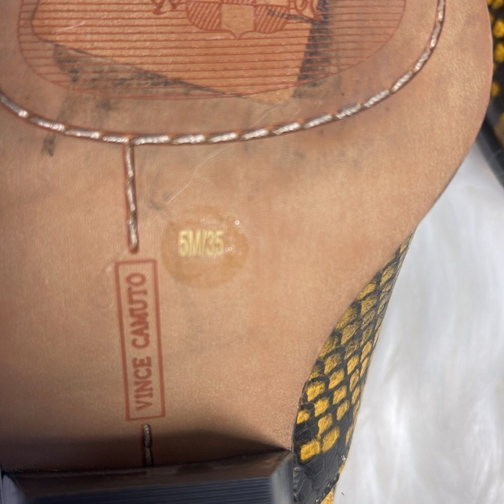 Vince Camuto Jetera Mustard/Black Python Booties … - image 6